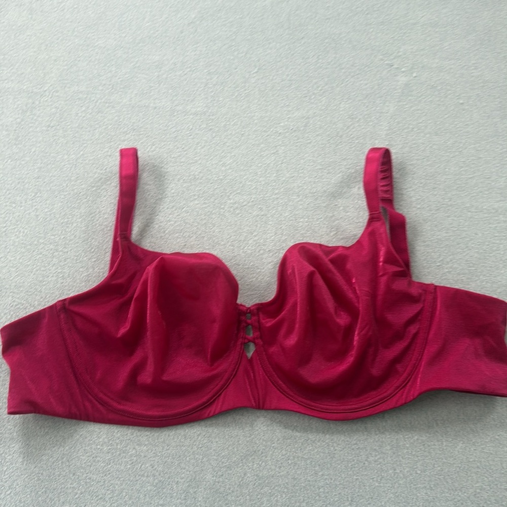 Torrid T-Shirt Unlined Glossy Mesh‎ Ballet Back Bra in Red size 44DD